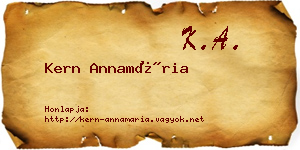 Kern Annamária névjegykártya